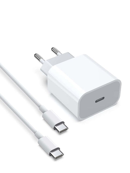 Apple 20W Fast Charger Set – Original Power Adapter with Type-C to Lightning Cable (Authentic iPhone Charging Kit)