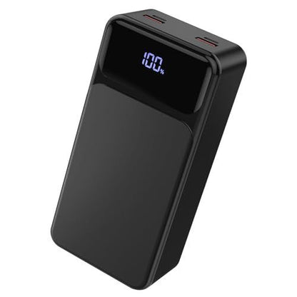 VoltEdge 5000mAh Power Bank – Sleek Black Design with Digital Battery Display