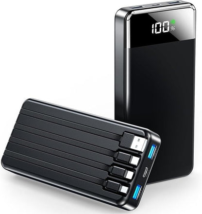 VoltEdge 5000mAh Power Bank – Sleek Black Design with Digital Battery Display